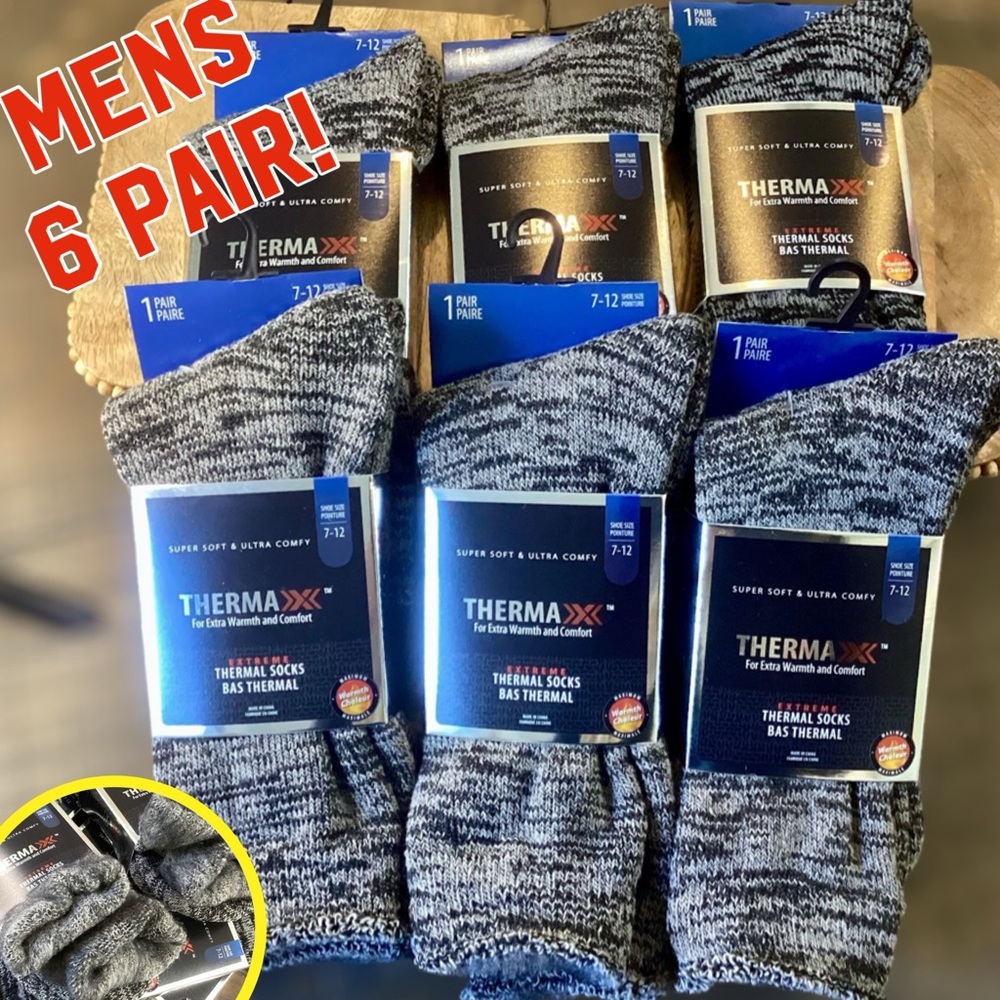 Men’s CREW  6 PAIR BUNDLE Thermal Socks